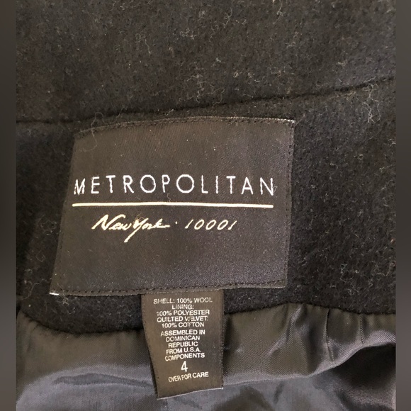 Metropolitan New York 10001 - Shell 100% Wool Pea Coat Size 4 **used** - Picture 8 of 10
